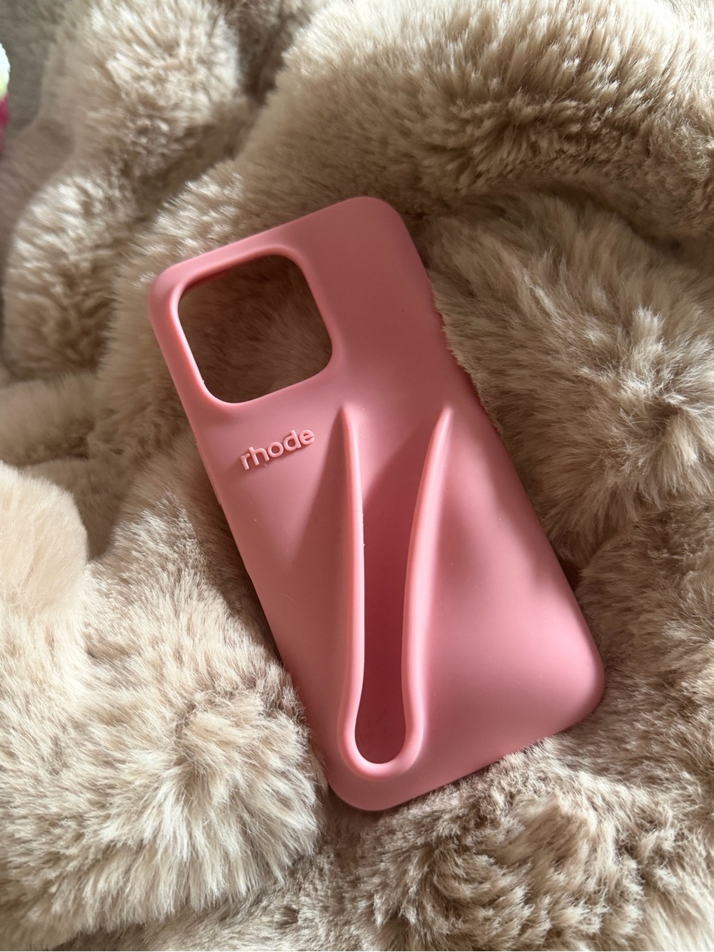 RHODE Pink Silicone Phone Case with Built-In Grip